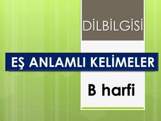 Eş anlamlı kelimeler