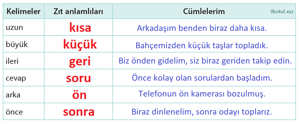 Zıt anlamlı